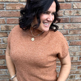 Camel Mock Neck Sweater Vest Top - Sweater STACCATO