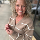 Tan Ivory Stripe Brianna Sweater Top - Sweater THREAD & SUPPLY