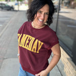 Maroon & Gold Game Day Top Top- Sweatshirt PANACHE