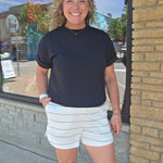 Black Modal Short Sleeve Top Top - Tee RAE MODE