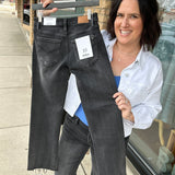 Cave Black Wide Leg Ankle Jeans