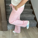 Pink Cherry Wide Leg Sweatpants Bottoms - Pants SUNDAY EDITION