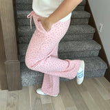 Pink Cherry Wide Leg Sweatpants Bottoms - Pants SUNDAY EDITION