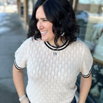 Cream Short Sleeve Knit Top Top - Sweater THML