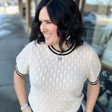 Cream Short Sleeve Knit Top Top - Sweater THML