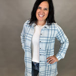 Blue Lynden Flannel Dress Dresses FLAG AND ANTHEM