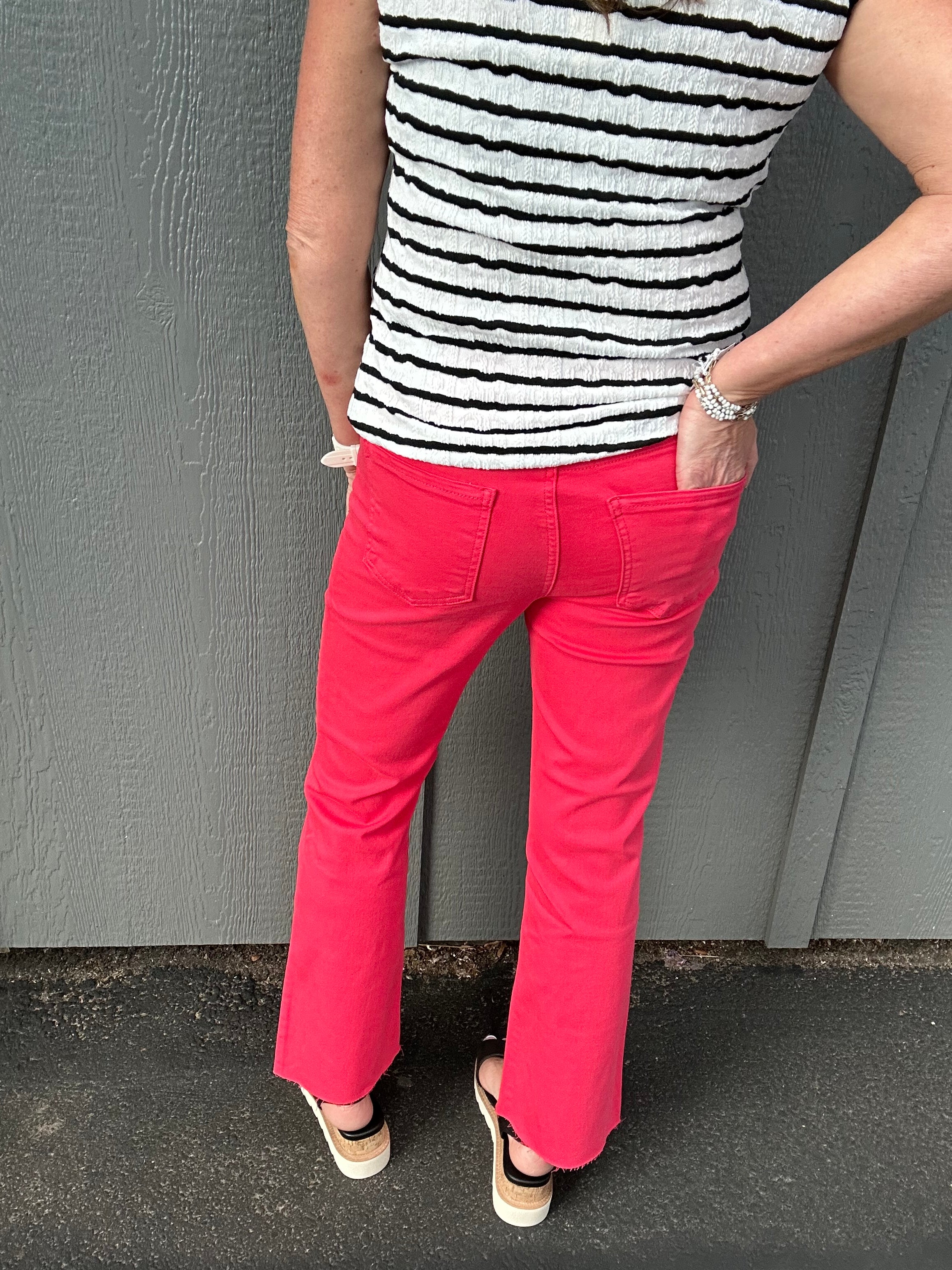 Strawberry Kelsey Ankle Flare Bottom- Pants KUT FROM THE KLOTH