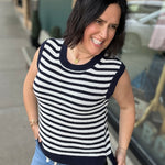Ivory/Blue Orta Tank Tops- Tanks Thread & Supply