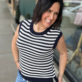 Ivory/Blue Orta Tank Tops- Tanks Thread & Supply