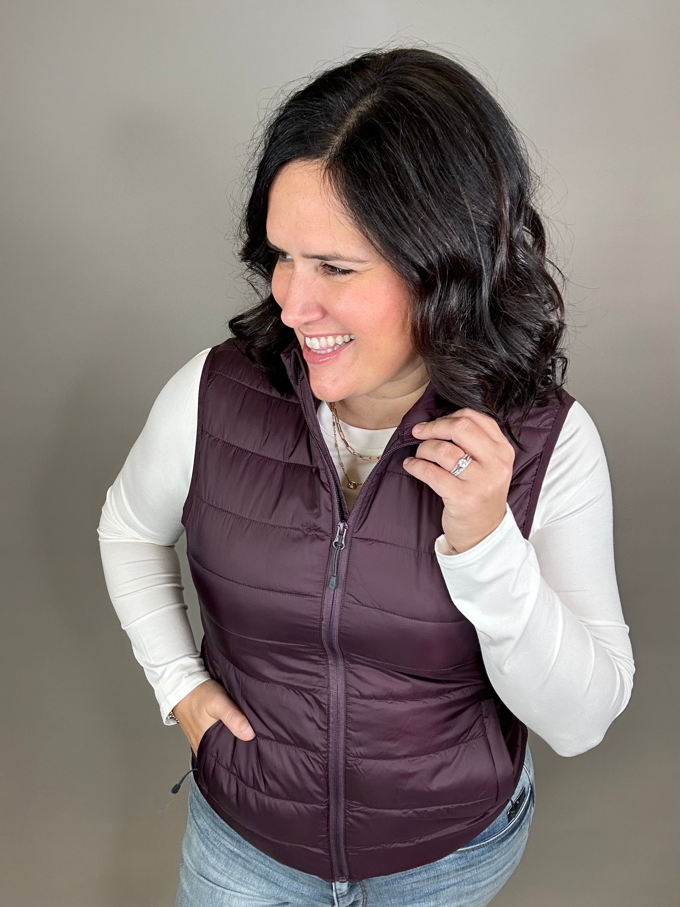 Deep Plum Pacific Puffer Vest Outerwear - Vest STORM CREEK