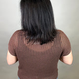 Brown Loose Knit Sweater Top Top - Sweater ZENANA