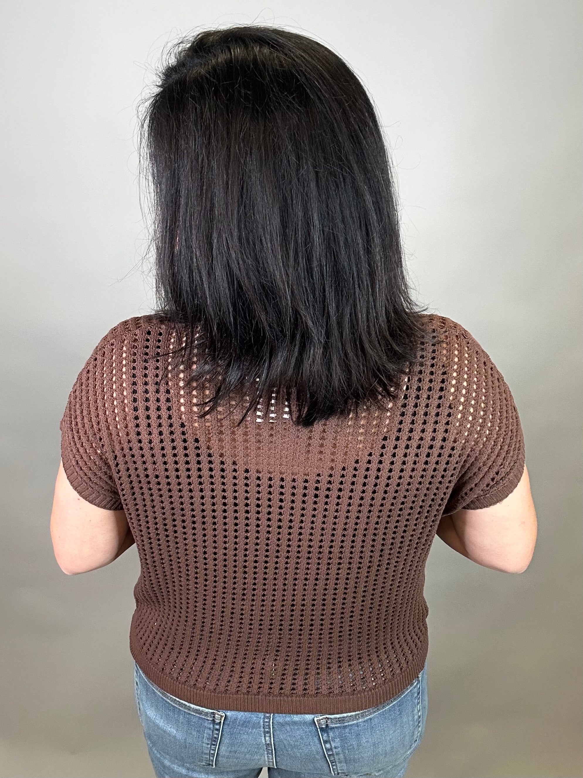 Brown Loose Knit Sweater Top Top - Sweater ZENANA