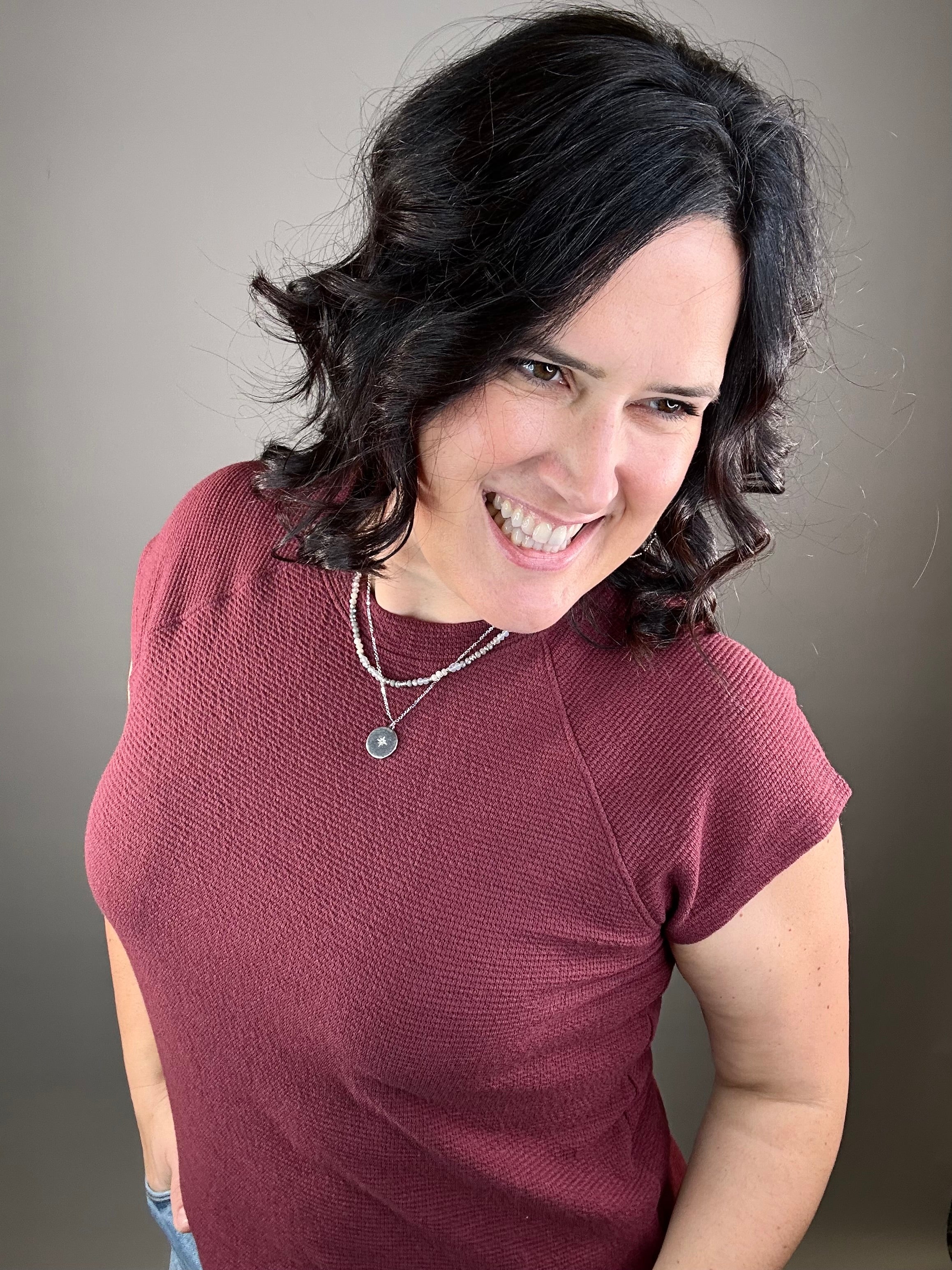 Wine Cloudy Knit Top Top - Tee TRES BIEN