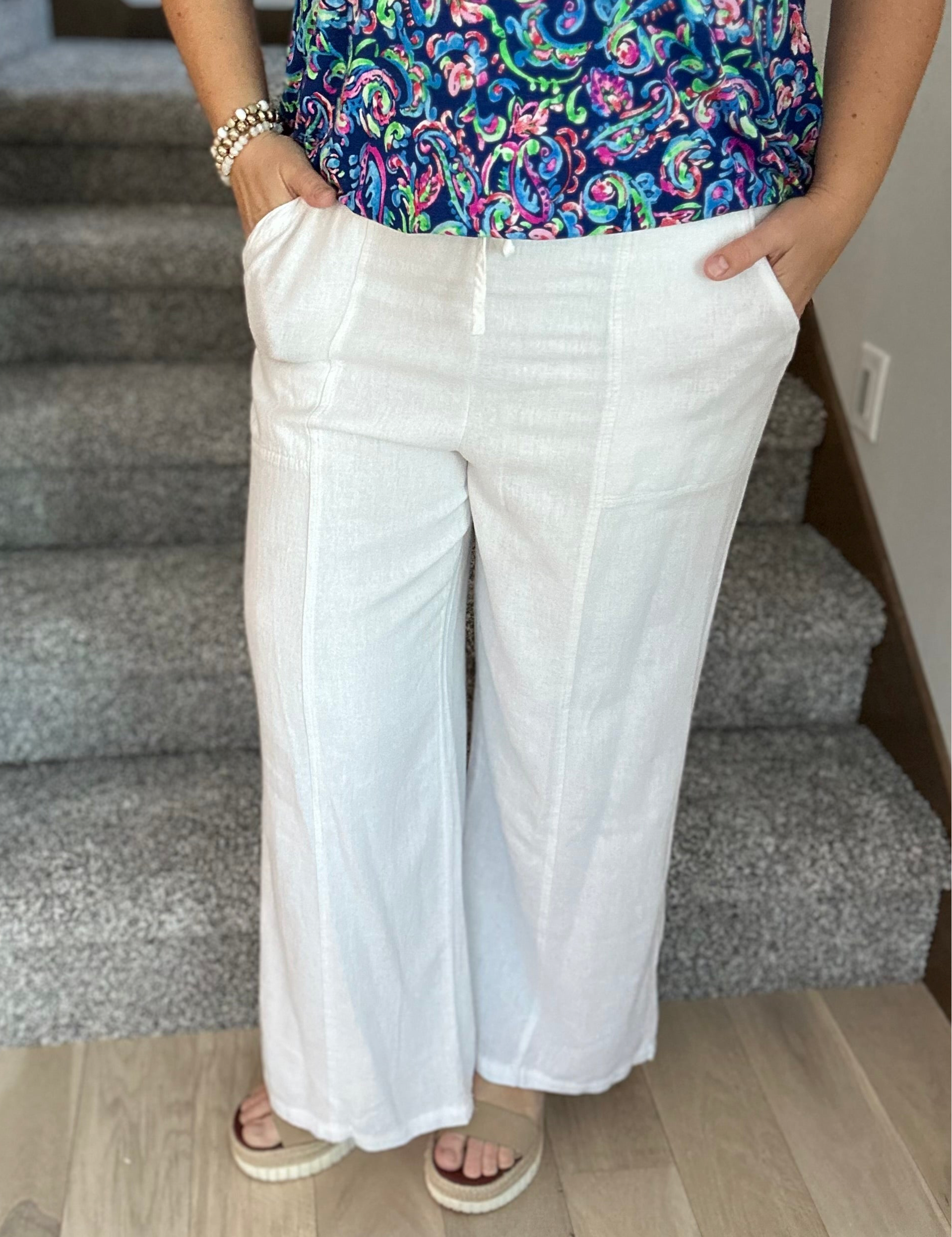 White Solana Pants Bottom- Pants THREAD & SUPPLY