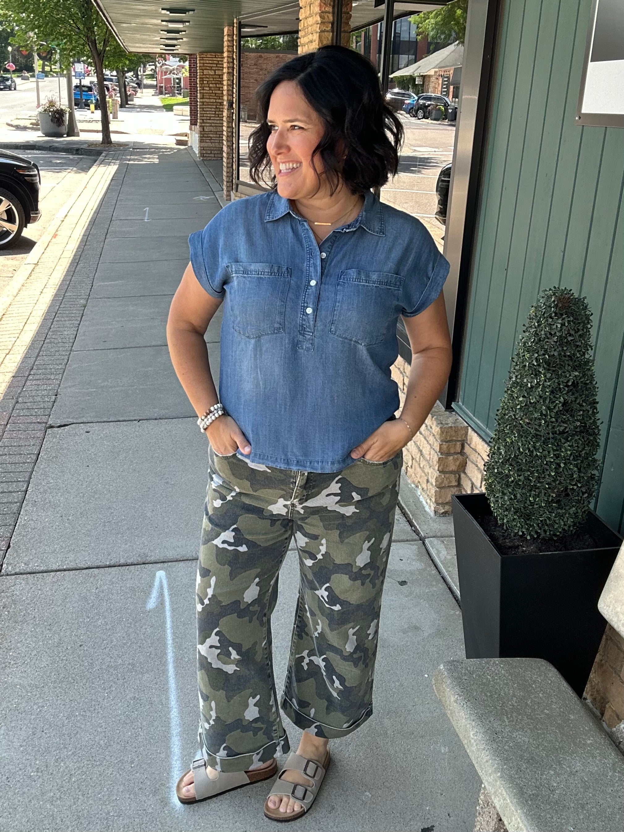 Evelyn Tencel Top in Marina Wash Tops - Button Ups THREAD & SUPPLY