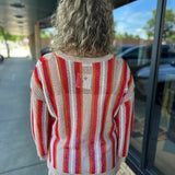 Multi Knit Striped Sweater Top - Sweater COZY CO.