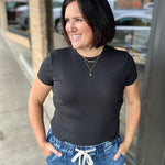 Solid Black Annie Tee Top - Tee THREAD & SUPPLY