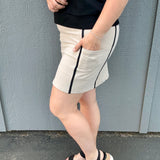 Oak Black Rib Carlton Skort Bottom- Skirt THREAD & SUPPLY