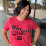 Red Eat Sleep Football Repeat