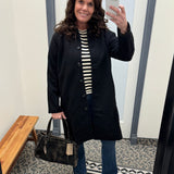 Black Teddy Button Down Coat