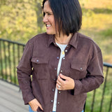 Sadina Faux Sueded Button Up Shacket