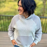 Heather Grey Waffle Mixed-Media Hoodie