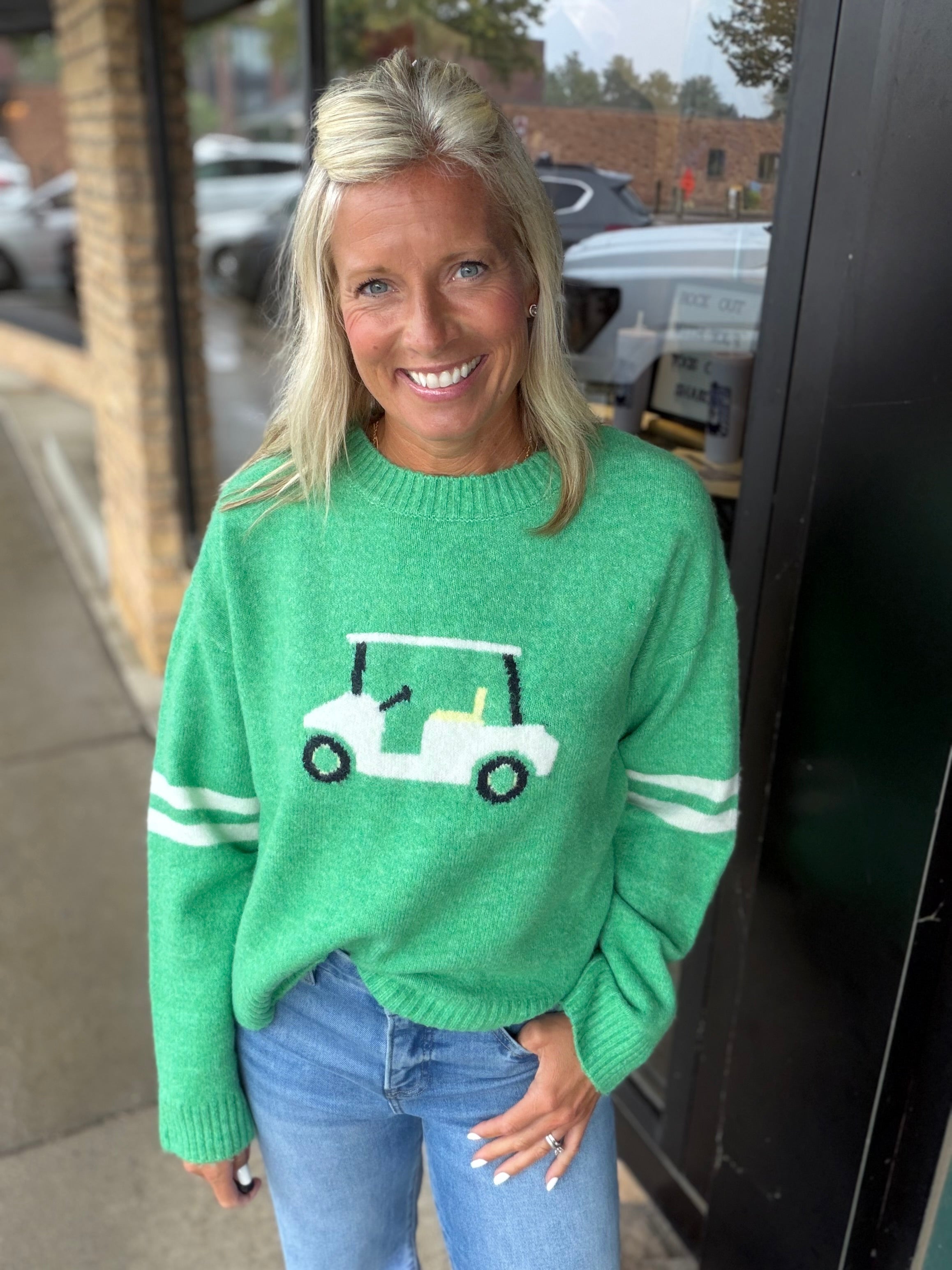 Green Golf Cart Sweater WISHLIST