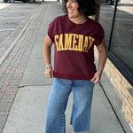 Maroon & Gold Game Day Top Top- Sweatshirt PANACHE