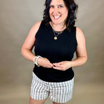 Black Lace Trim Ruffle Tank Tops- Tanks DOE & RAE