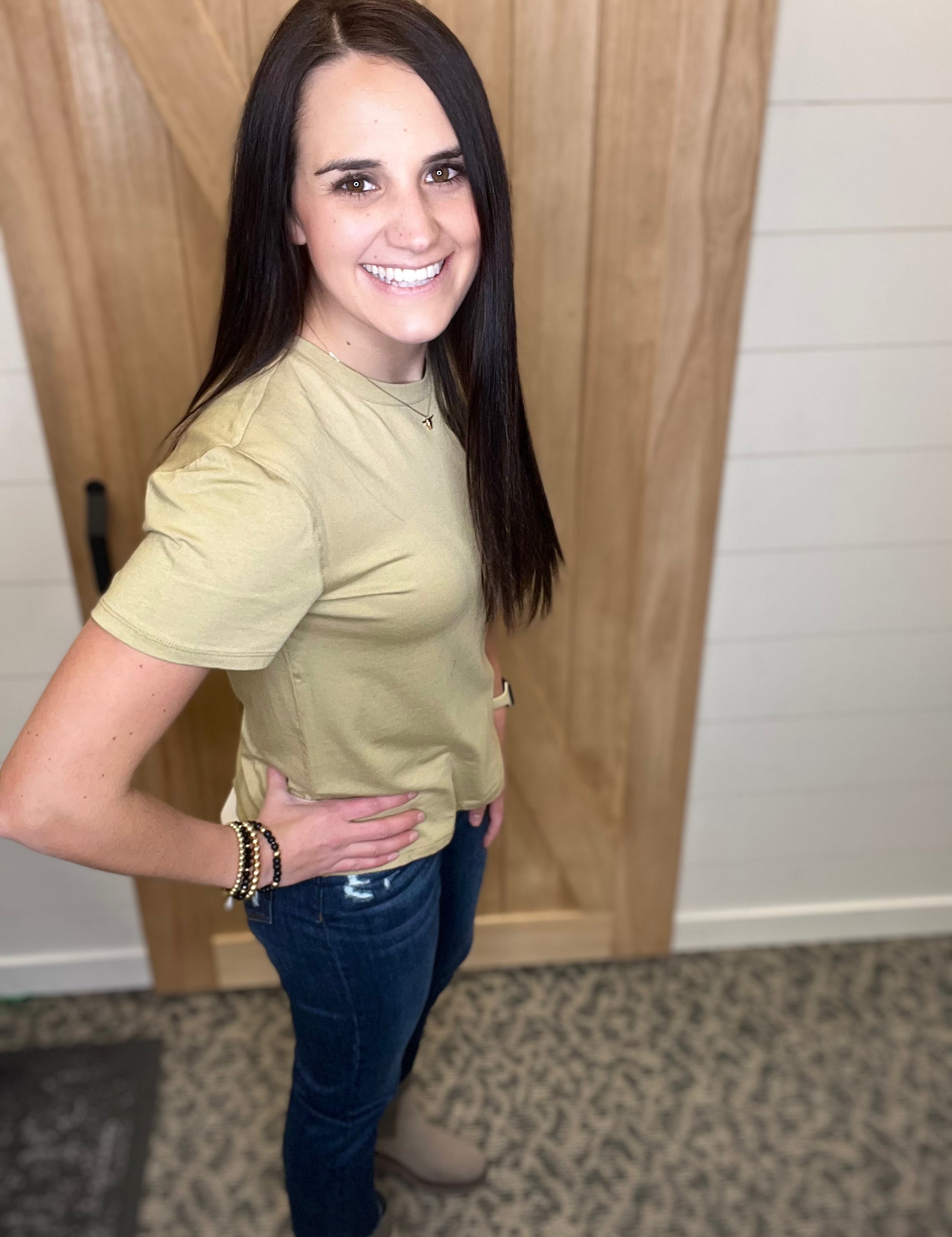 Grey Khaki Marlowe Tee Top - Tee THREAD & SUPPLY
