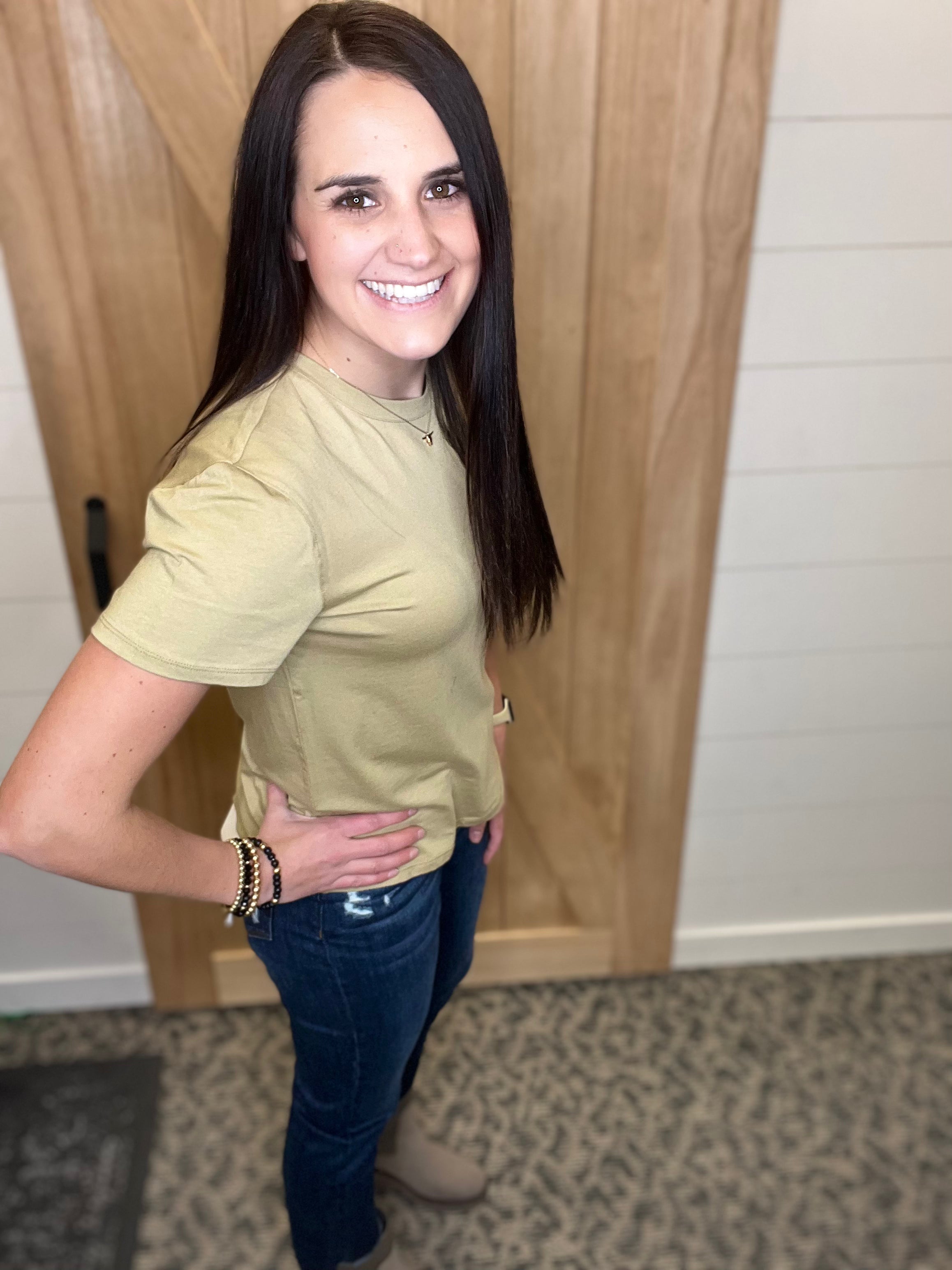 Grey Khaki Marlowe Tee Top - Tee THREAD & SUPPLY