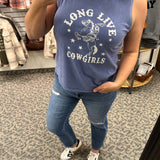 Denim Blue Long Live Cowgirls Tank Tops- Tanks OAT COLLECTIVE