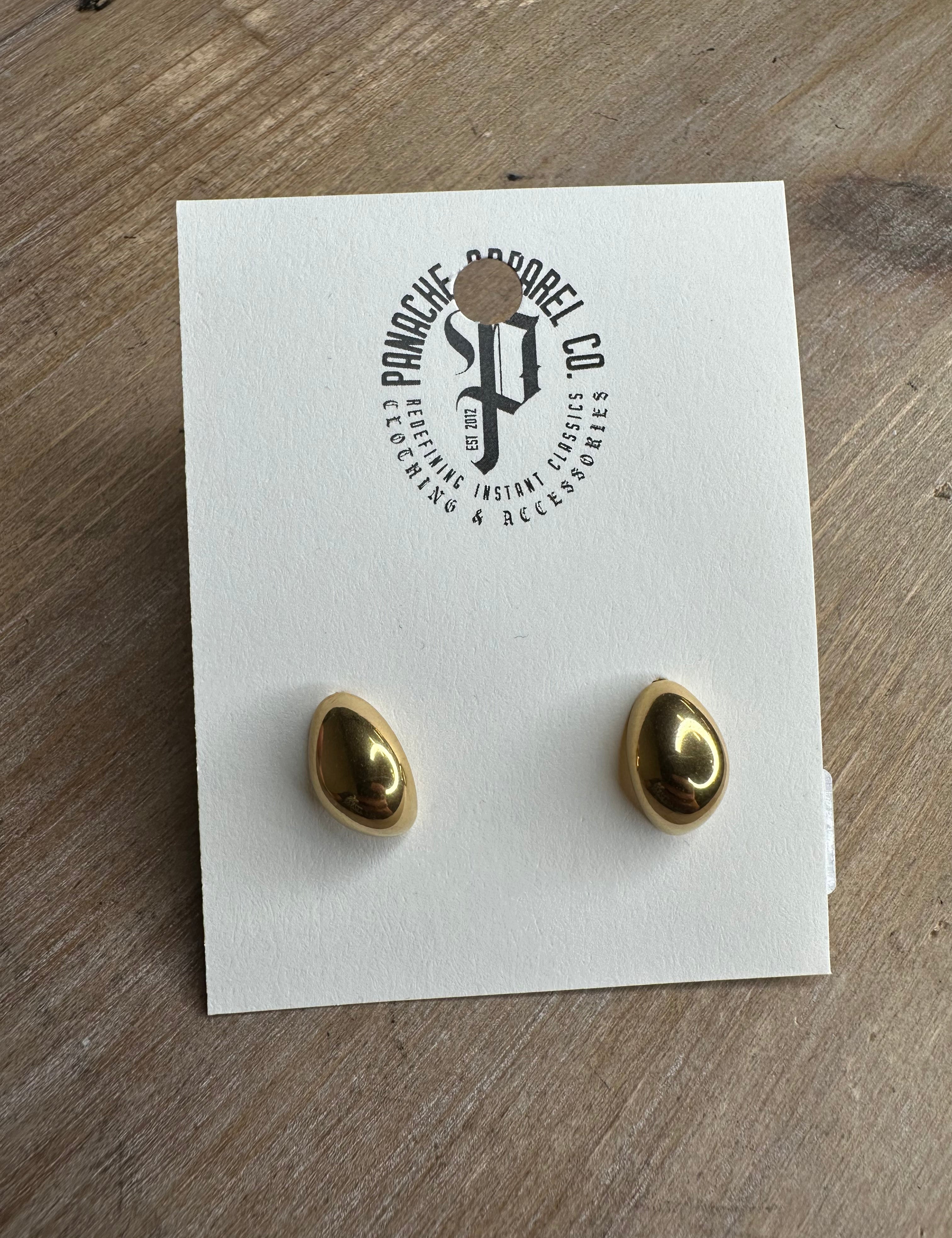 Gold Teardrop Stud Earrings Jewelry - Earrings PANACHE