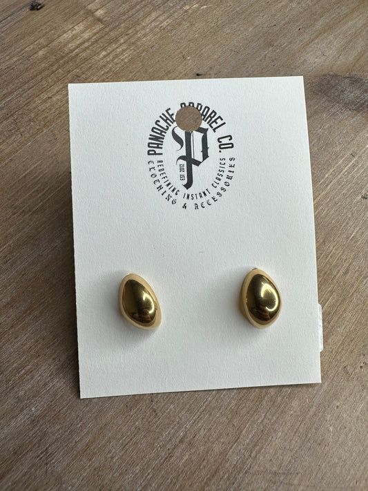 Gold Teardrop Stud Earrings