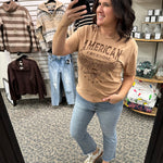 Mineral Taupe American Freedom Tee Top - Tee HRT and LUV