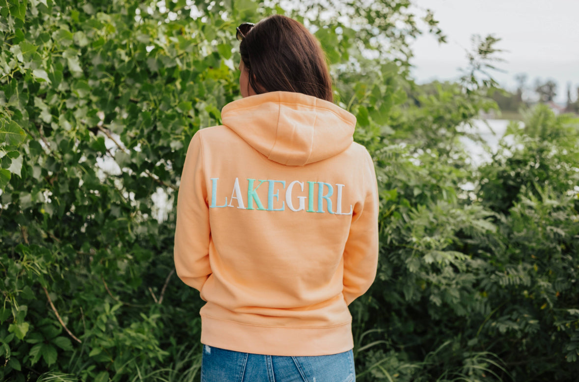 Peach Multi Draw Cord Hoodie Top - Sweatshirt LAKEGIRL