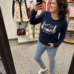 Navy Moving Mountains Top - Sweatshirt FLAG AND ANTHEM