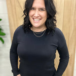 Black Brushed Long Sleeve Top - Tee MONO B