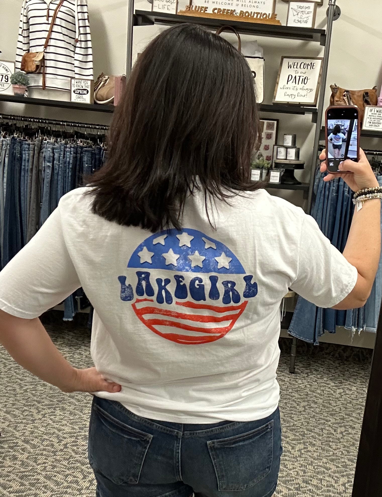 America Lake Girl Flag Top - Tee LAKEGIRL