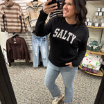 Black Salty Sweatshirt Top- Sweatshirt OAT COLLECTIVE
