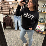 Black Salty Sweatshirt Top- Sweatshirt OAT COLLECTIVE