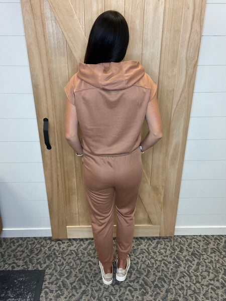 Terracotta Hooded Jumpsuit