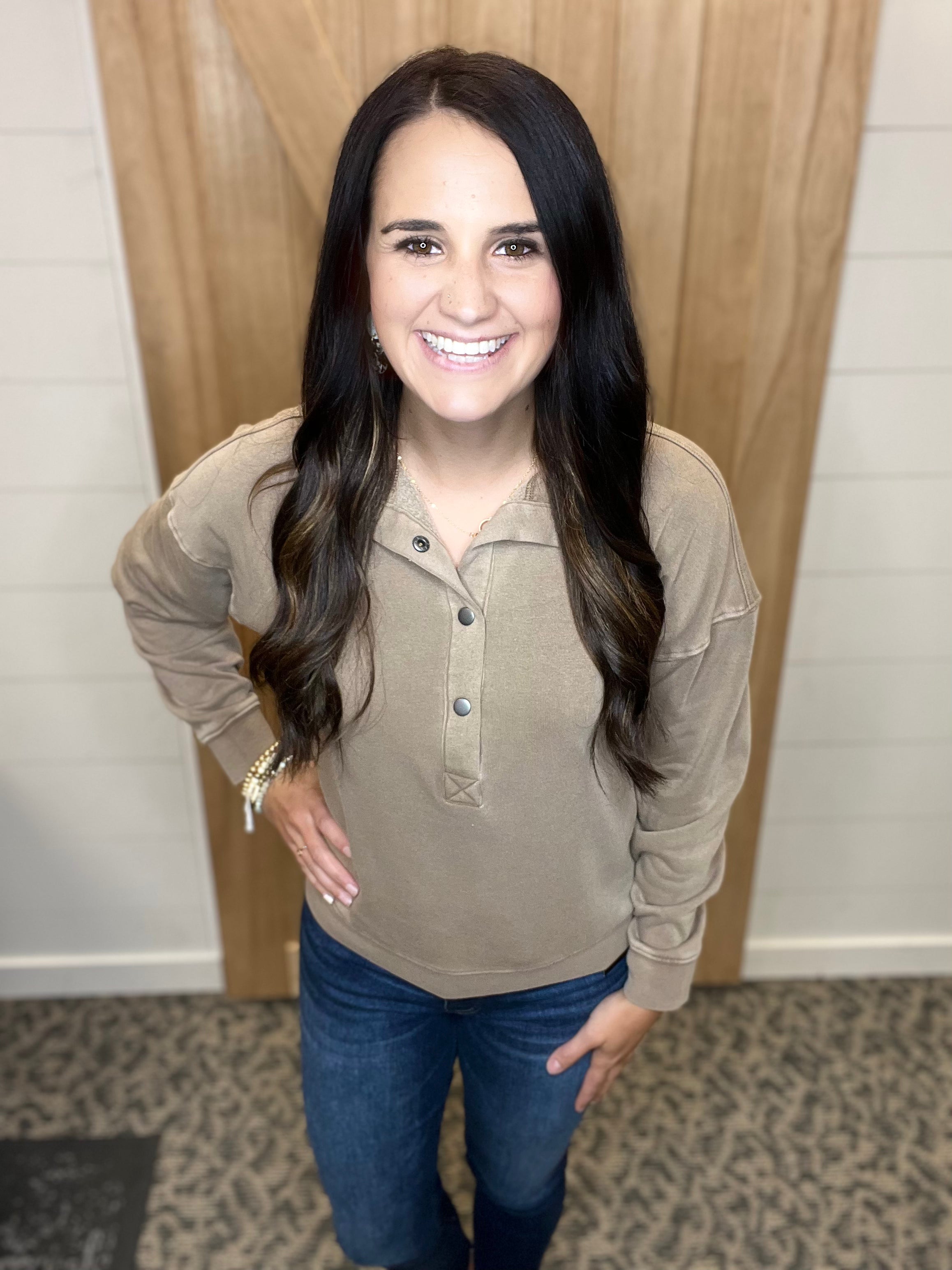 Vanessa Top (Tavern Taupe) Top - Sweatshirt THREAD & SUPPLY