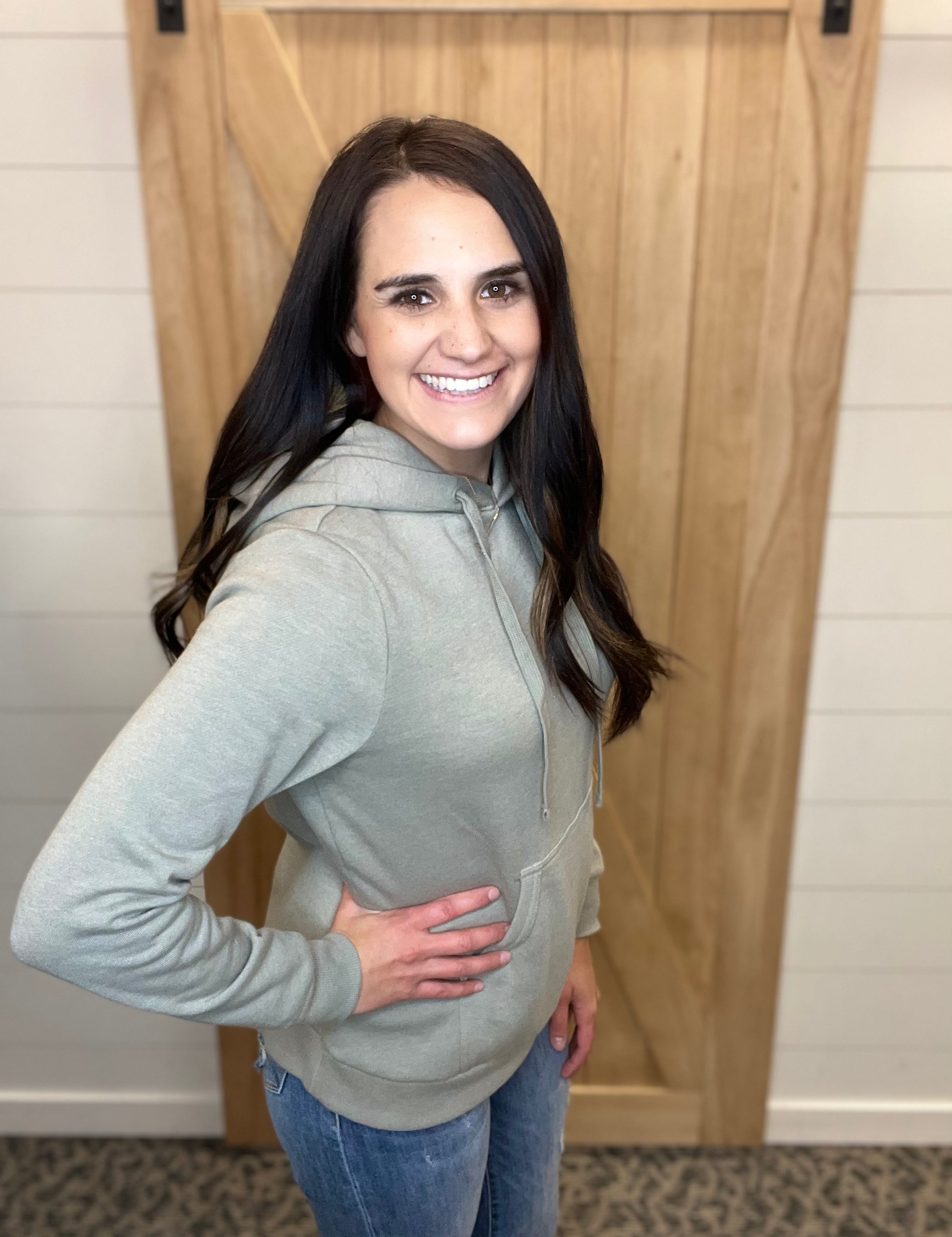 Light Olive Lucy Hoodie Top - Sweatshirt THREAD & SUPPLY