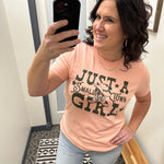 Peach Small Town Girl Graphic T Top - Tee Bou Tee Que Closet