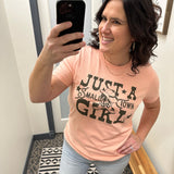 Peach Small Town Girl Graphic T Top - Tee Bou Tee Que Closet