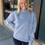 Rosemont Washed French Terry Mock Neck Top - Sweatshirt FLAG AND ANTHEM