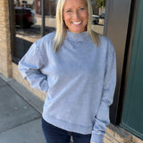 Rosemont Washed French Terry Mock Neck Top - Sweatshirt FLAG AND ANTHEM