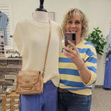 Yellow/Blue Striped Sweatshirt Top - Sweatshirt JODIFL