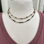 Black Gold Beaded Necklce Jewelry- Necklace JOY SUSAN